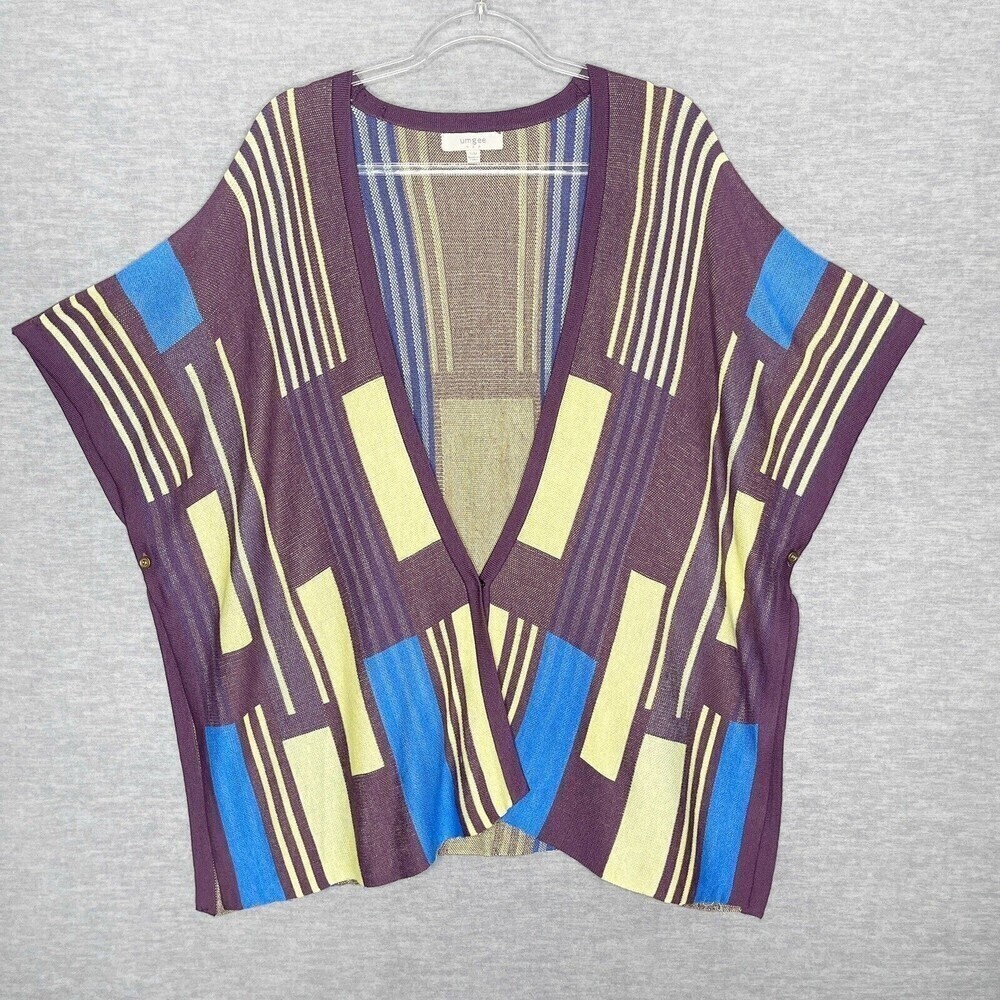 UMGEE Womens Poncho Sweater Size S/M Kimono Lagenlook Art To Wear Cardigan Artsy